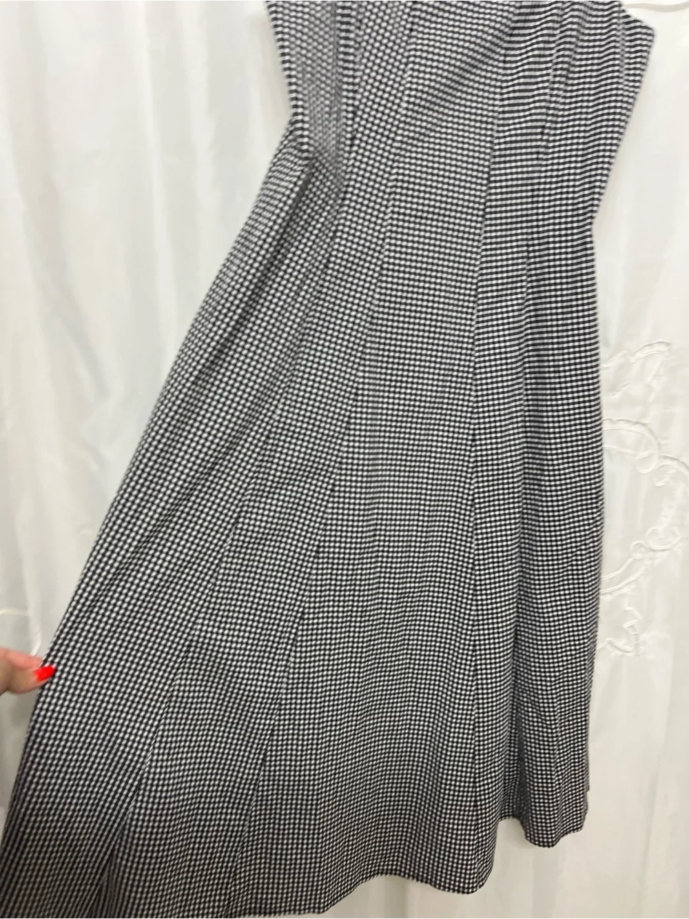 NWOT Abercrombie & Fitch Flowy Midi Dress Black Gingham Large Petite LP